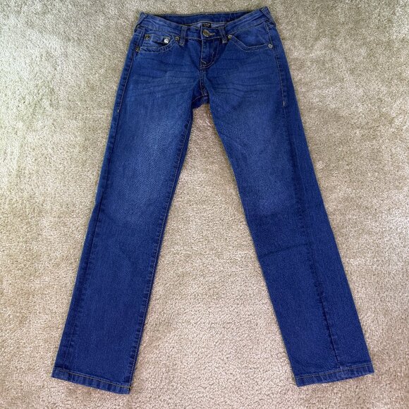 True Religion Geno Relaxed Slim Blue Denim Jeans Boys Size 14 28x28 E569 - Picture 1 of 16